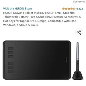 Huion battery free pen tablet